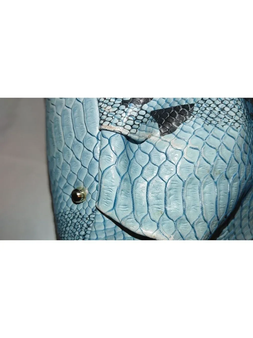 RARE Iris Tyler Snakeskin Drawstring Leather Bag